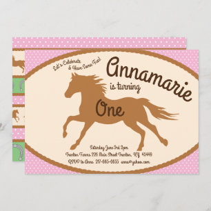 Cowgirl Horse Pony Birthday Invitations