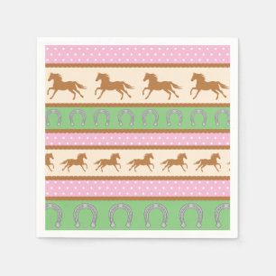 Cowgirl Horse Pony Cute 1st Birthday Party Theme Napkin