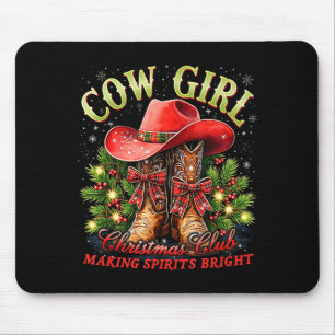 Cowgirl Howdy Christmas Y'all Xmas Wild West Coque Mouse Pad