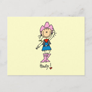 Cowgirl in Pink T-shirts and Gifts Postcard
