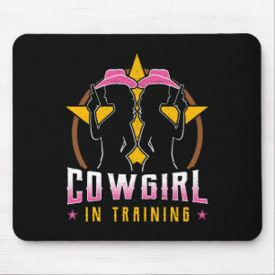 Cowgirl In Training Barrel Racing Horseback Riding Mouse Pad