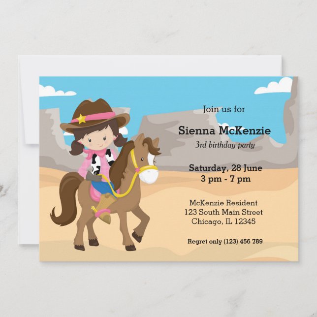 Cowgirl Invitation (Front)