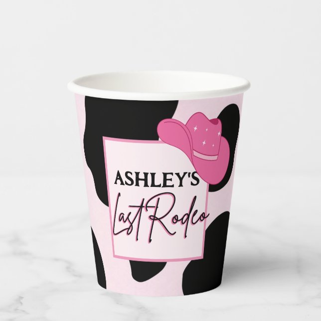 Cowgirl Last Rodeo Personalised Party Cups (Front)