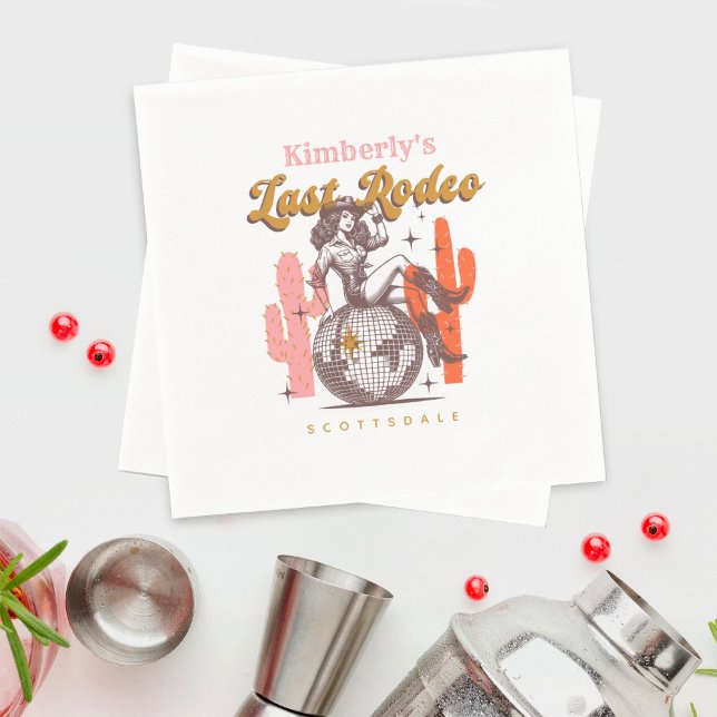 Cowgirl Last Rodeo Western Bachelorette Party  Napkin (Creator Uploaded)