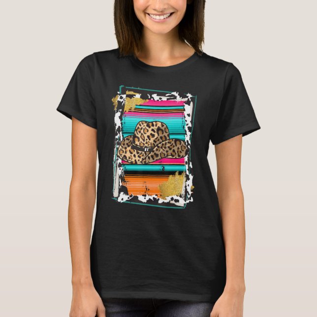 COWGIRL  Leopard Cow Pattern Print Serape Rodeo 1 T-Shirt (Front)