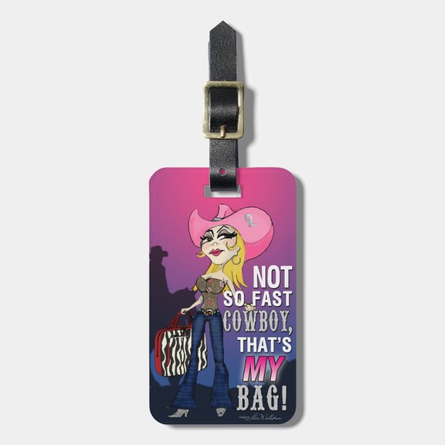 Cowgirl Luggage Tag - Blonde (Front Vertical)
