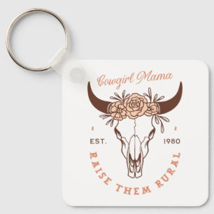 Cowgirl mama country mum sahm raise them rural key ring