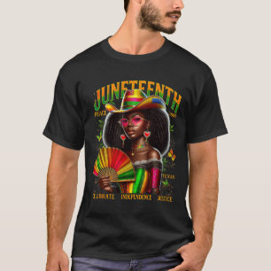 Cowgirl melanin girl juneteenth 1865 black pride T-Shirt