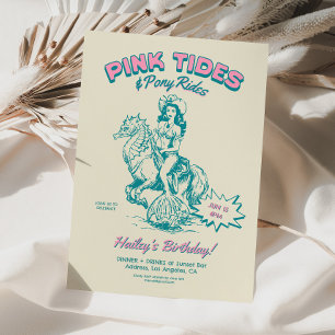 Cowgirl Mermaid Birthday Tides Pony Rides Invitation
