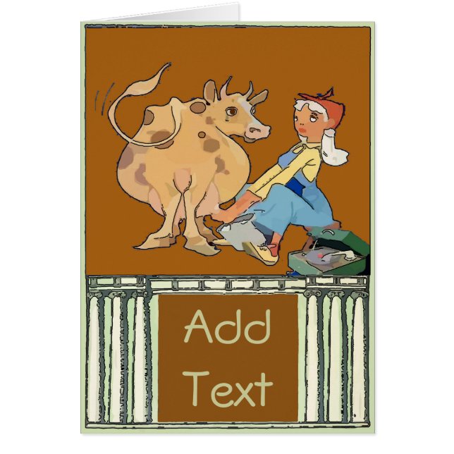 Cowgirl Milking  Card (Front)