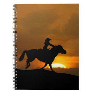 Cowgirl on Horse Running Country Western Notebook