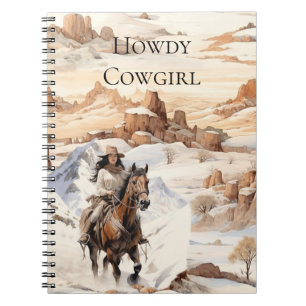 Cowgirl on Horse Southwest Western Notebook