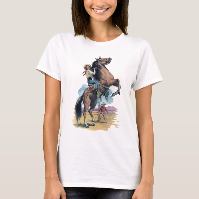 Cowgirl on Horse T-Shirt (Front)