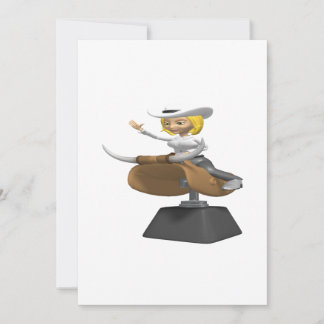 Cowgirl On Mechanical Bull Invitation