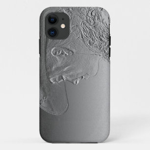 Cowgirl on silver metallic background iPhone 11 case
