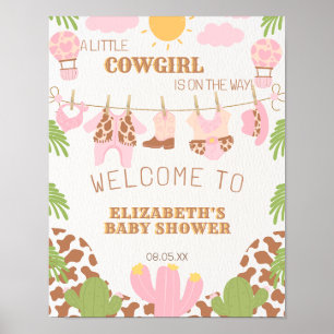 Cowgirl on the Way Modern Southwestern Welcome Poster
