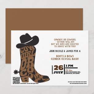 Cowgirl or Cowboy? Country Western Gender Reveal  Invitation