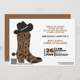 Cowgirl or Cowboy? Country Western Gender Reveal  Invitation