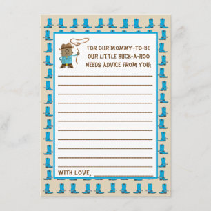 Cowgirl or Cowboy Gender Reveal Advice Card