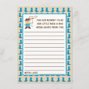Cowgirl or Cowboy Gender Reveal Advice Card