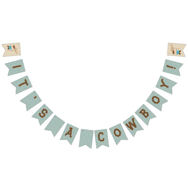 Cowgirl or Cowboy Gender Reveal Bunting Flags (All)