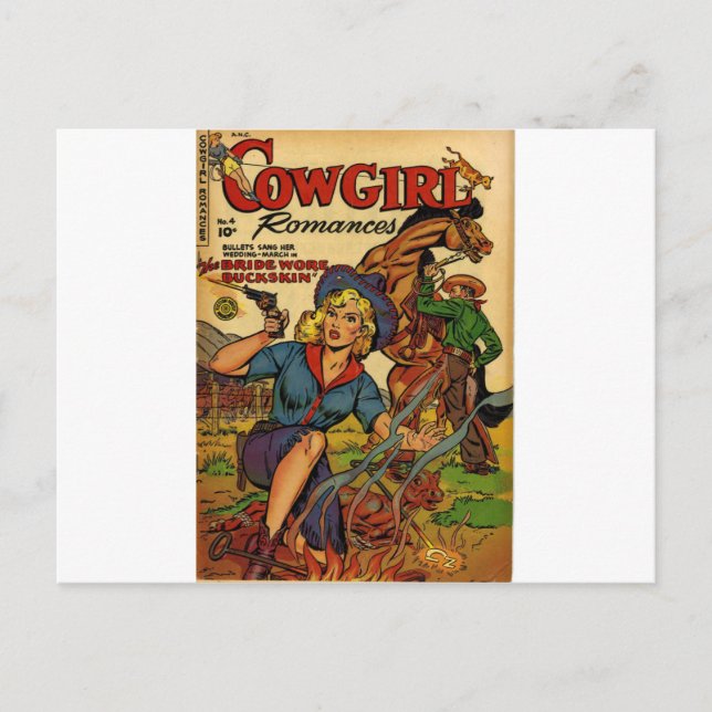 Cowgirl out on the Range Postcard (Front)