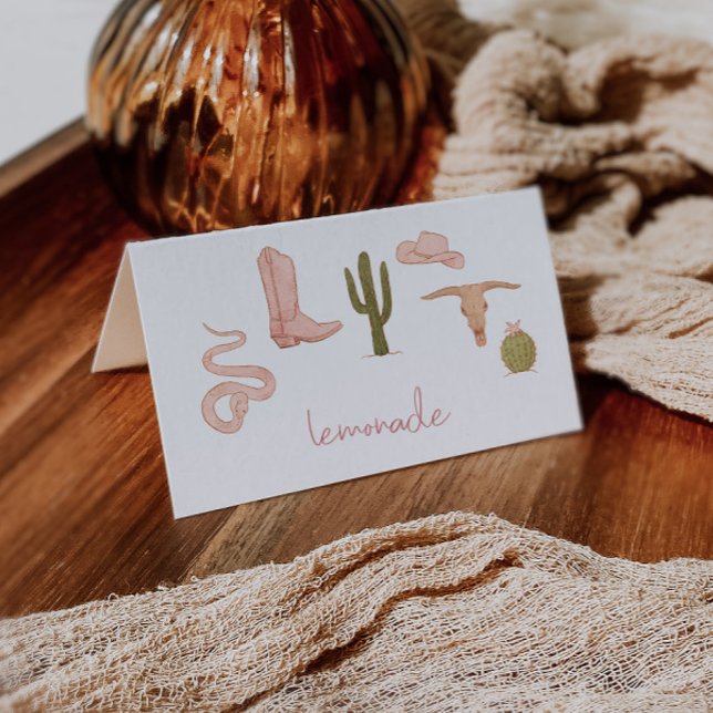 Cowgirl Party Food Label Place Card (Creator Uploaded)