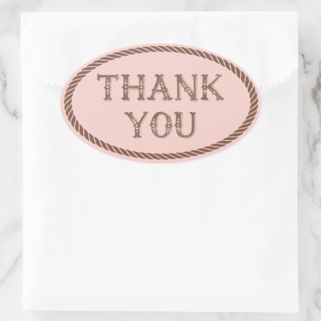 Cowgirl Party | Horse | Thank You Oval Sticker (Bag)