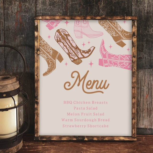 Cowgirl Party Menu Sign (Creator Uploaded)