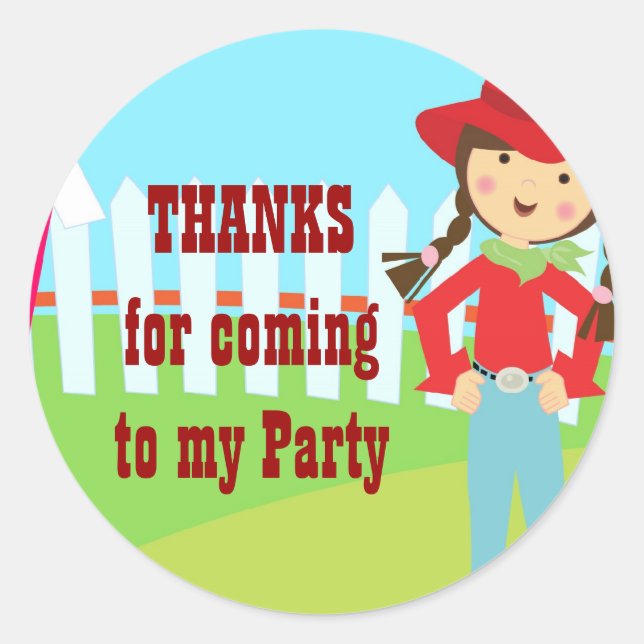 Cowgirl party Sticker (Front)