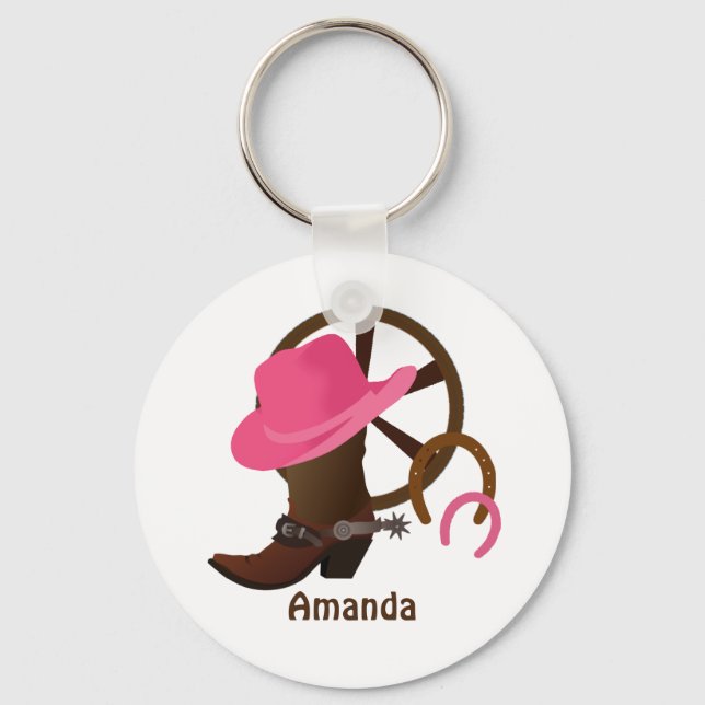 Cowgirl Personalised Key Ring (Front)