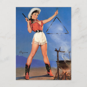 Cowgirl Pin-Up 1 Postcard