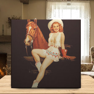 Cowgirl Pin-Up                                     Ceramic Tile