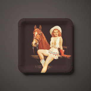 Cowgirl Pin-Up                                     Paper Plate