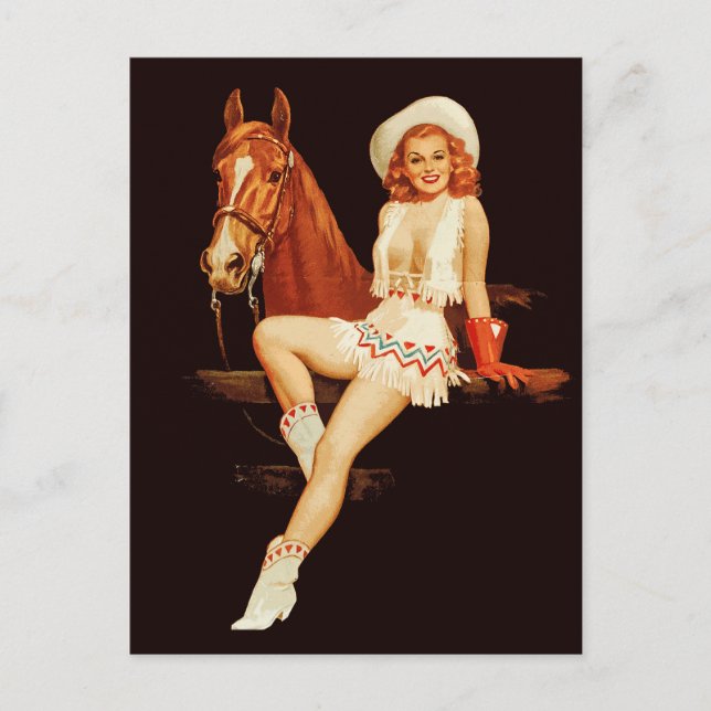 Cowgirl Pin-Up                                     Postcard (Front)