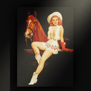 Cowgirl Pin-Up                                     Postcard