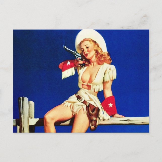 Cowgirl pin up postcard (Front)