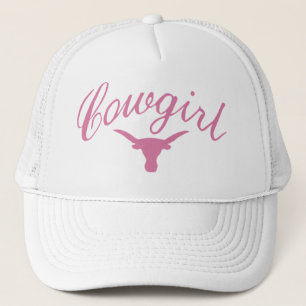 Cowgirl Pink and White Trucker Hat