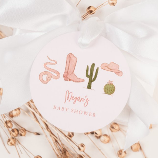Cowgirl Pink Baby Shower Favour Tags (Creator Uploaded)