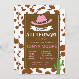 Cowgirl Pink Baby Shower Invitation