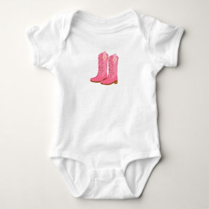 Cowgirl Pink Boots, Country Concert Baby Bodysuit