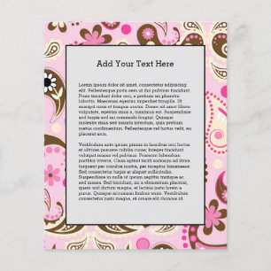 Cowgirl Pink Brown Paisley Flowers Country Texas Flyer