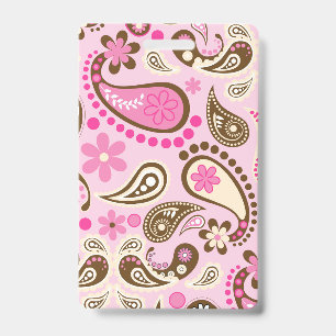 Cowgirl Pink Brown Paisley Flowers Country Texas ID Badge
