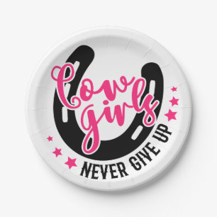 Cowgirl Pink Cowboy Boots Western Country Party Paper Plate