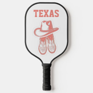 Cowgirl Pink Dallas Texas Boots Texan Pickleball Paddle