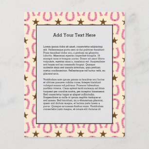 Cowgirl Pink Horseshoe Sheriff Star Country Texas Flyer