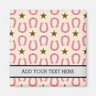 Cowgirl Pink Horseshoe Sheriff Star Country Texas Magnet