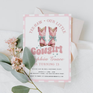 Cowgirl Pink Rodeo Birthday Party  Invitation