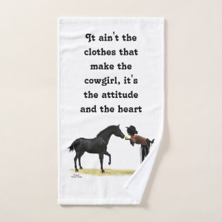 Cowgirl Pinup With Horse Hand Towel