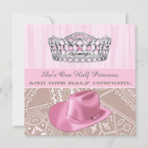 Cowgirl Princess Baby Shower Invitation